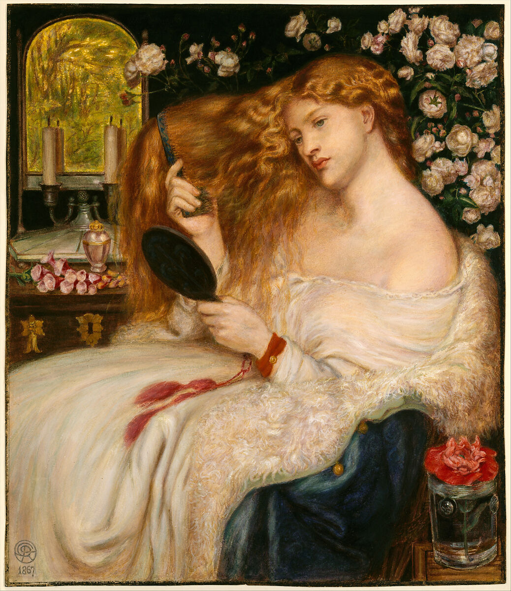 Lady Lilith, Dante Gabriel Rossetti (British, London 1828–1882 Birchington-on-Sea), Watercolor and gouache (bodycolor)