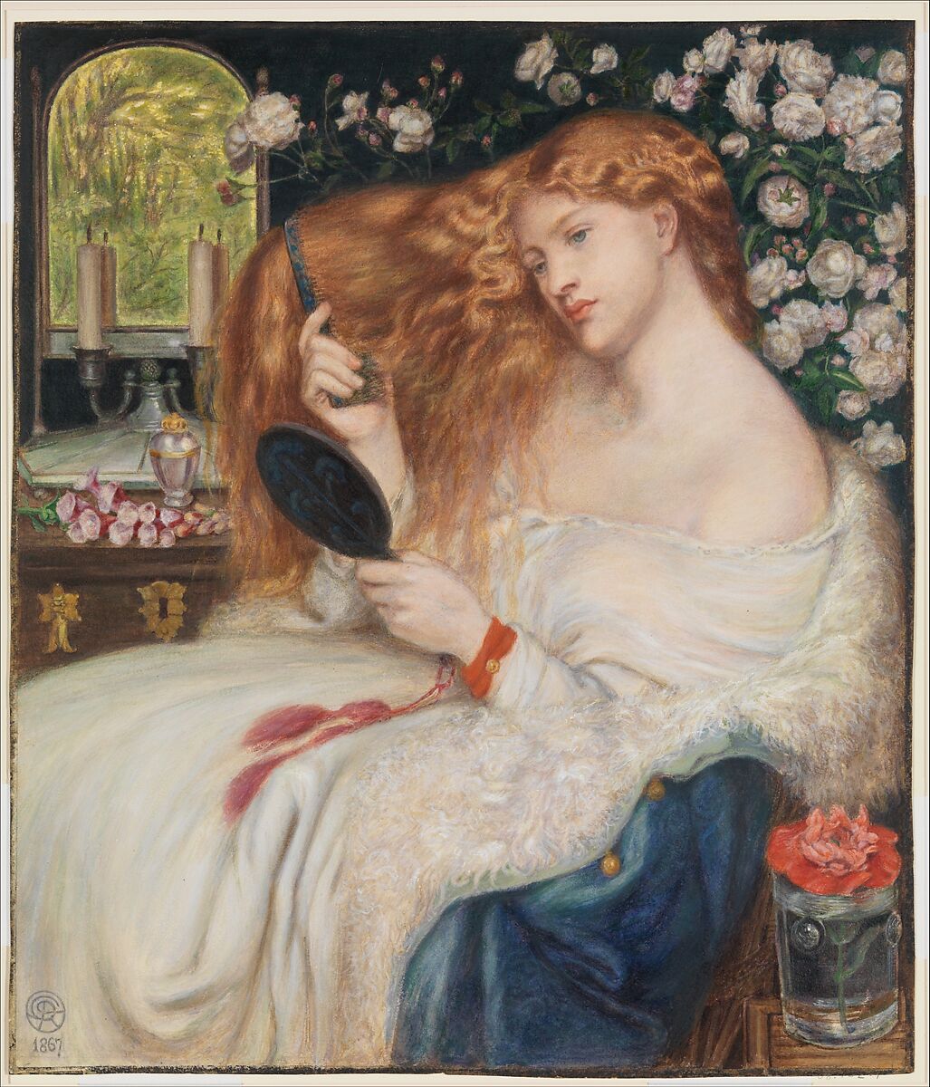 Lady Lilith, Dante Gabriel Rossetti (British, London 1828–1882 Birchington-on-Sea), Watercolor and gouache (bodycolor) 