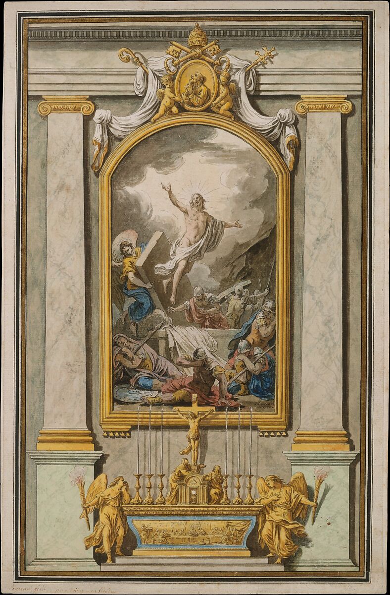 The Resurrection, Louis Lagrenée (French, Paris 1725–1805 Paris), Pen and black ink, gray wash, and watercolor, over traces of graphite