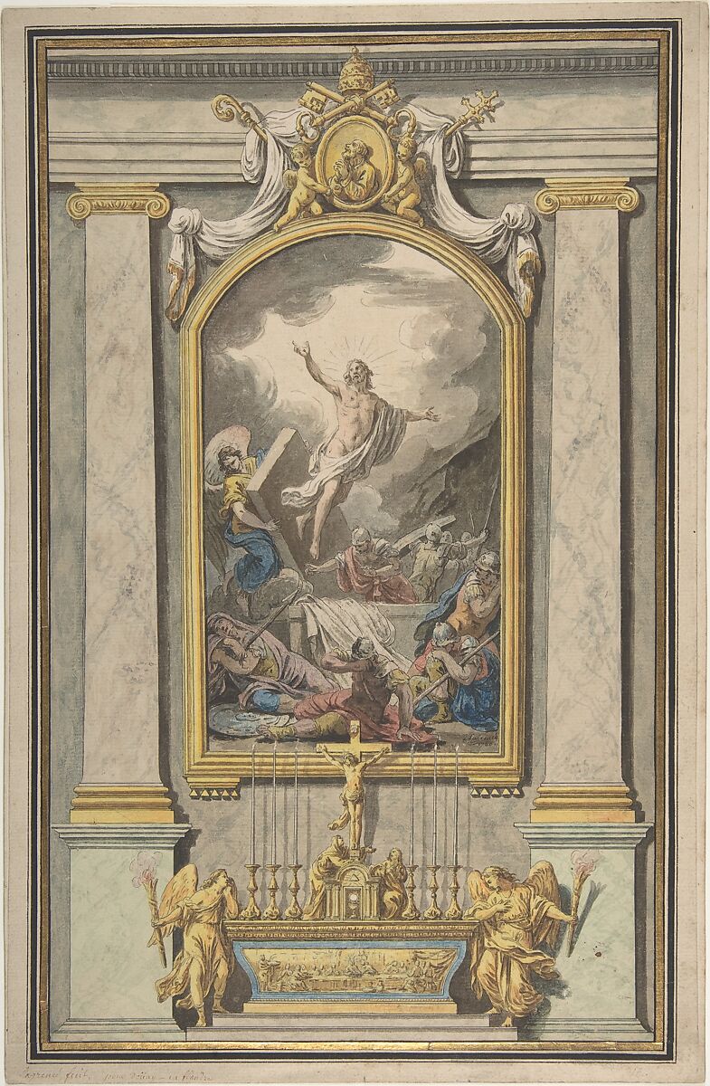 The Resurrection, Louis Lagrenée (French, Paris 1725–1805 Paris), Pen and black ink, gray wash, and watercolor, over traces of graphite 