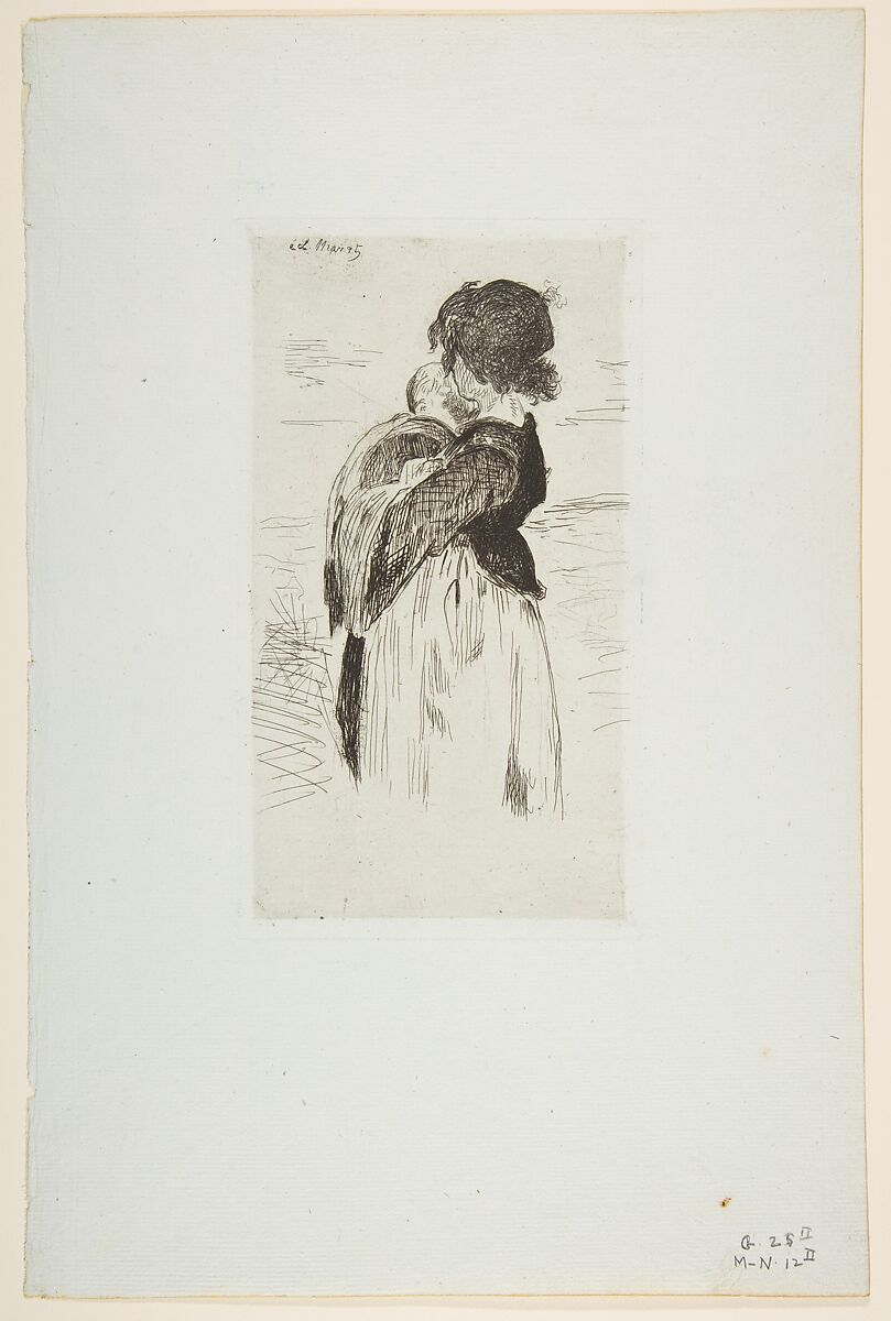 The Little Girl, Edouard Manet (French, Paris 1832–1883 Paris), Etching and drypoint on blue laid paper; final state (II)