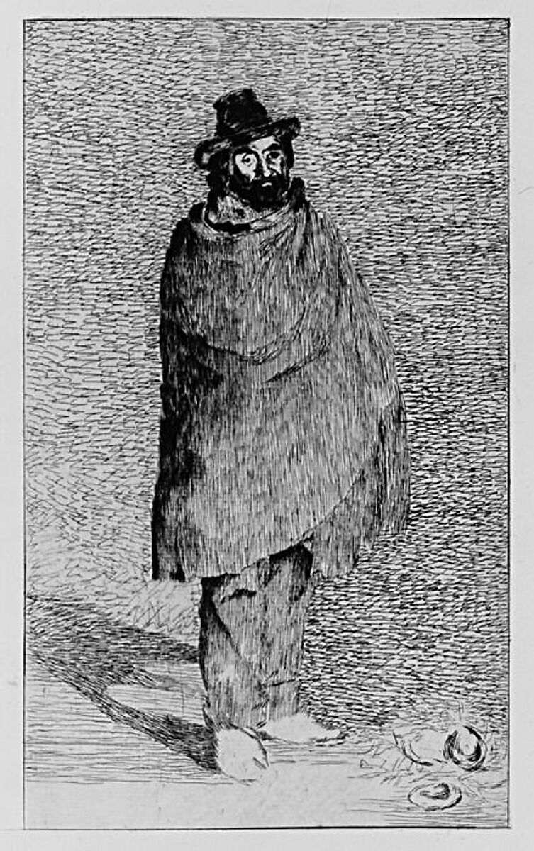 The Philosopher (Le Philosophe), Edouard Manet (French, Paris 1832–1883 Paris), Etching and drypoint on blue laid paper