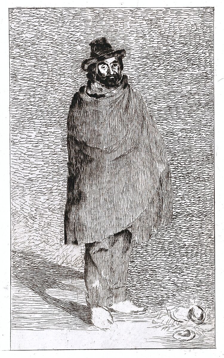 The Philosopher (Le Philosophe), Edouard Manet (French, Paris 1832–1883 Paris), Etching and drypoint on blue laid paper