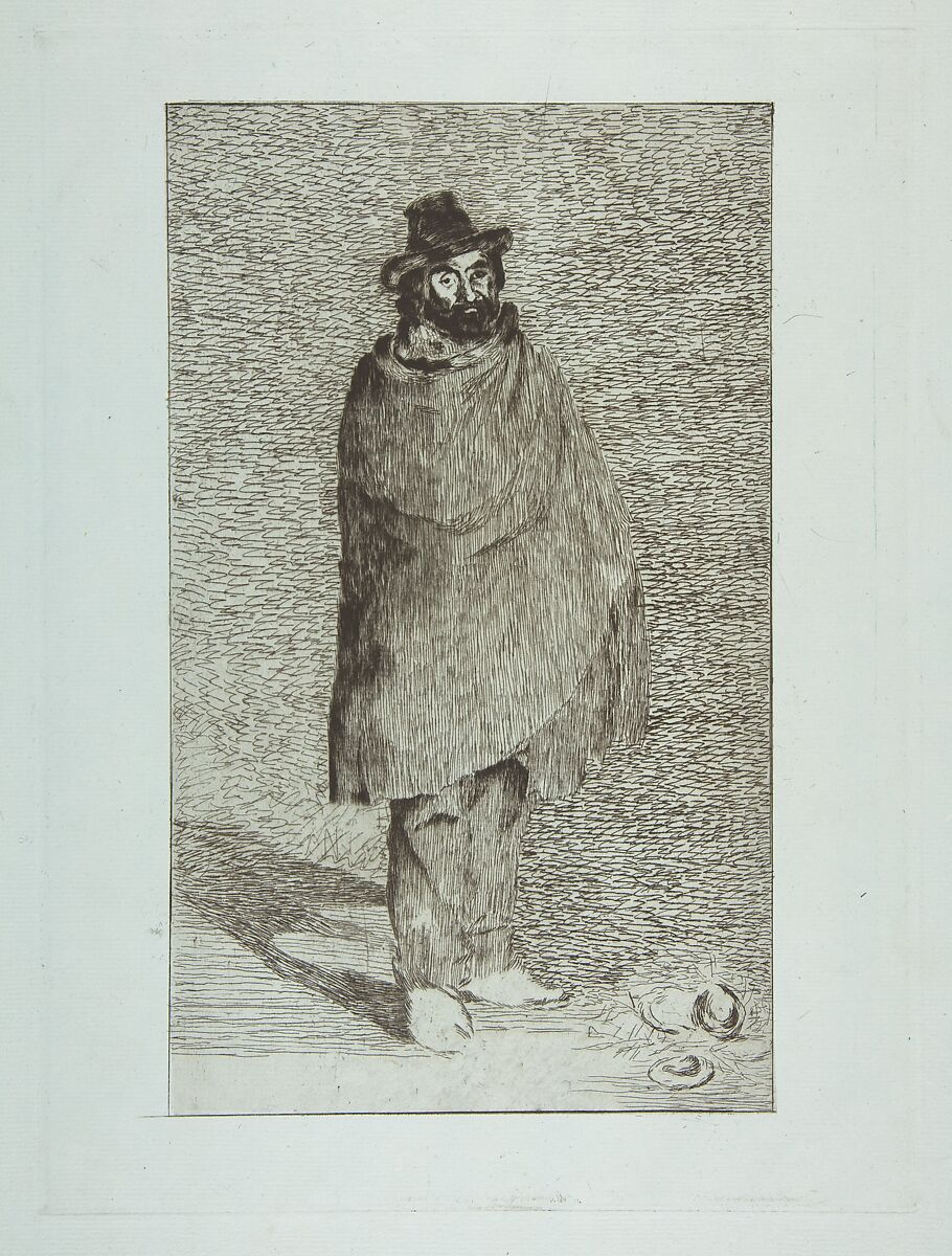 The Philosopher (Le Philosophe), Edouard Manet (French, Paris 1832–1883 Paris), Etching and drypoint on blue laid paper 