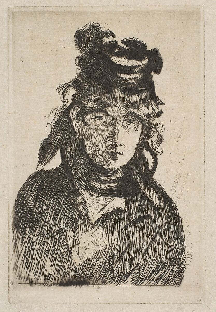 Berthe Morisot, Edouard Manet (French, Paris 1832–1883 Paris), Etching and drypoint; first state of three 