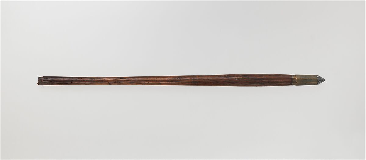 Target Bolt, Steel, copper alloy, wood (oak), German, probably Saxony 