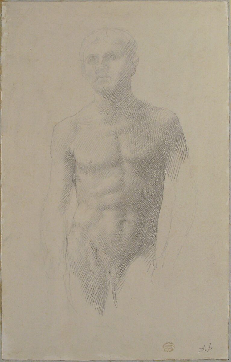 Study of a Figure, Alphonse Legros (French, Dijon 1837–1911 Watford, Hertfordshire), Graphite on white paper