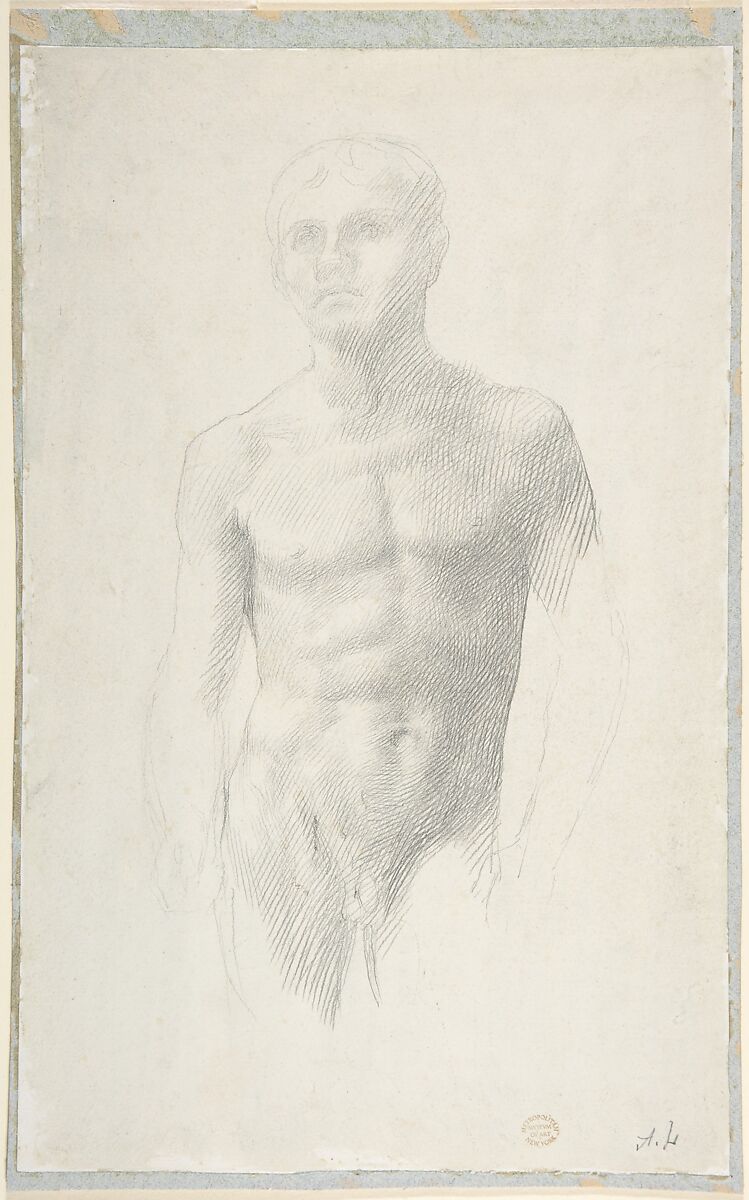 Study of a Figure, Alphonse Legros (French, Dijon 1837–1911 Watford, Hertfordshire), Graphite on white paper 