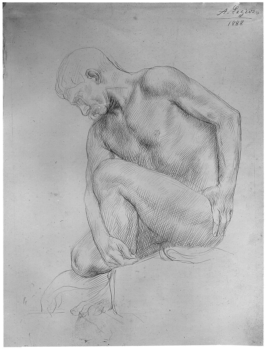 Study of a Figure, Alphonse Legros (French, Dijon 1837–1911 Watford, Hertfordshire), Metalpoint