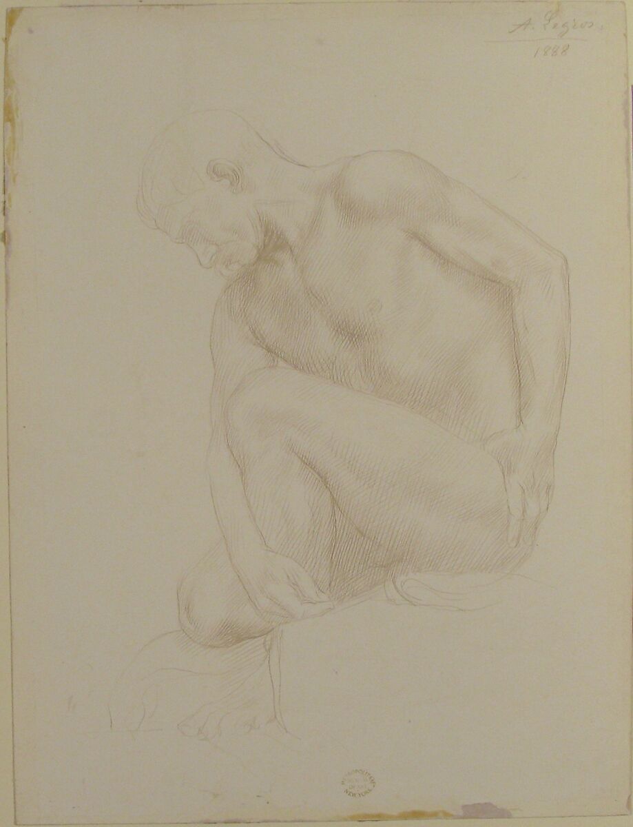 Study of a Figure, Alphonse Legros (French, Dijon 1837–1911 Watford, Hertfordshire), Metalpoint