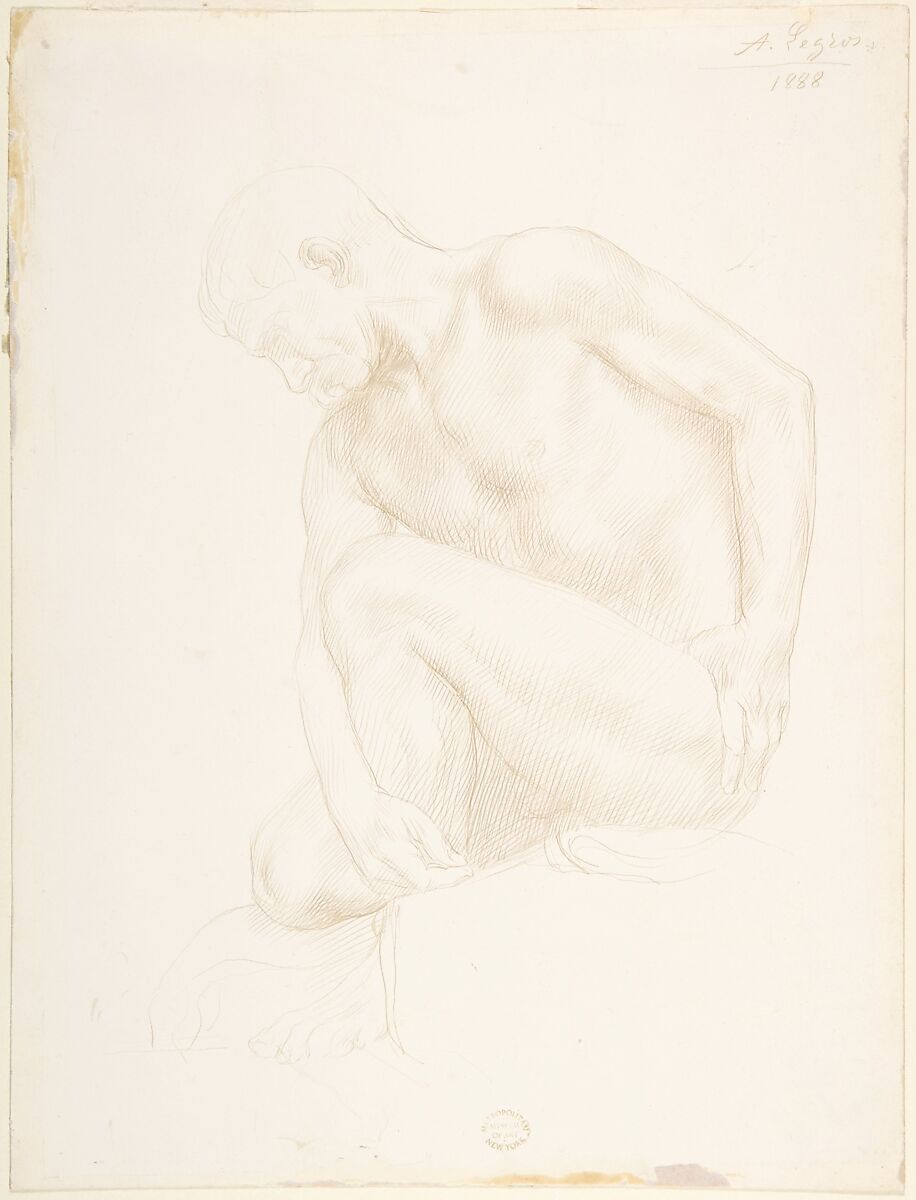 Study of a Figure, Alphonse Legros (French, Dijon 1837–1911 Watford, Hertfordshire), Metalpoint 
