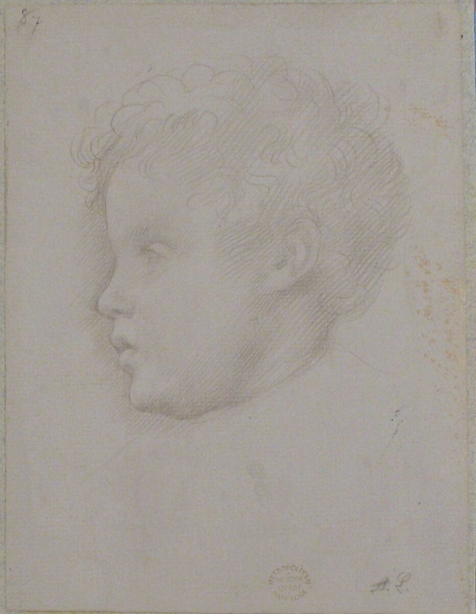 Study of a Head, Alphonse Legros (French, Dijon 1837–1911 Watford, Hertfordshire), Graphite on gray paper
