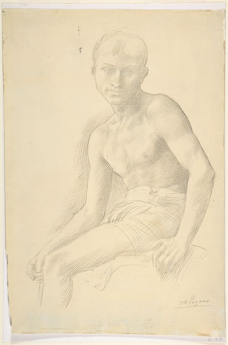Study of a Figure, Alphonse Legros (French, Dijon 1837–1911 Watford, Hertfordshire), Graphite on light buff paper 