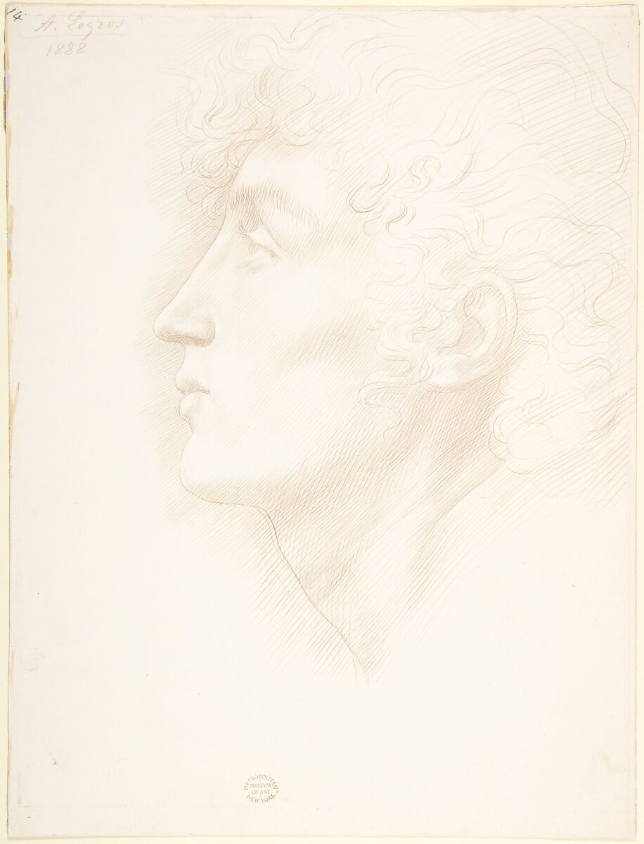 Head of an Irish Girl, Alphonse Legros (French, Dijon 1837–1911 Watford, Hertfordshire), Metalpoint on white paper 