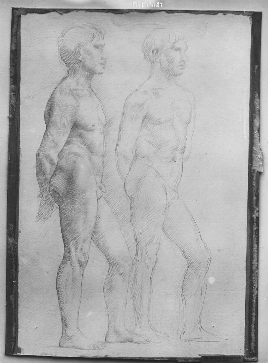 Study of Two Figures, Alphonse Legros (French, Dijon 1837–1911 Watford, Hertfordshire), Graphite