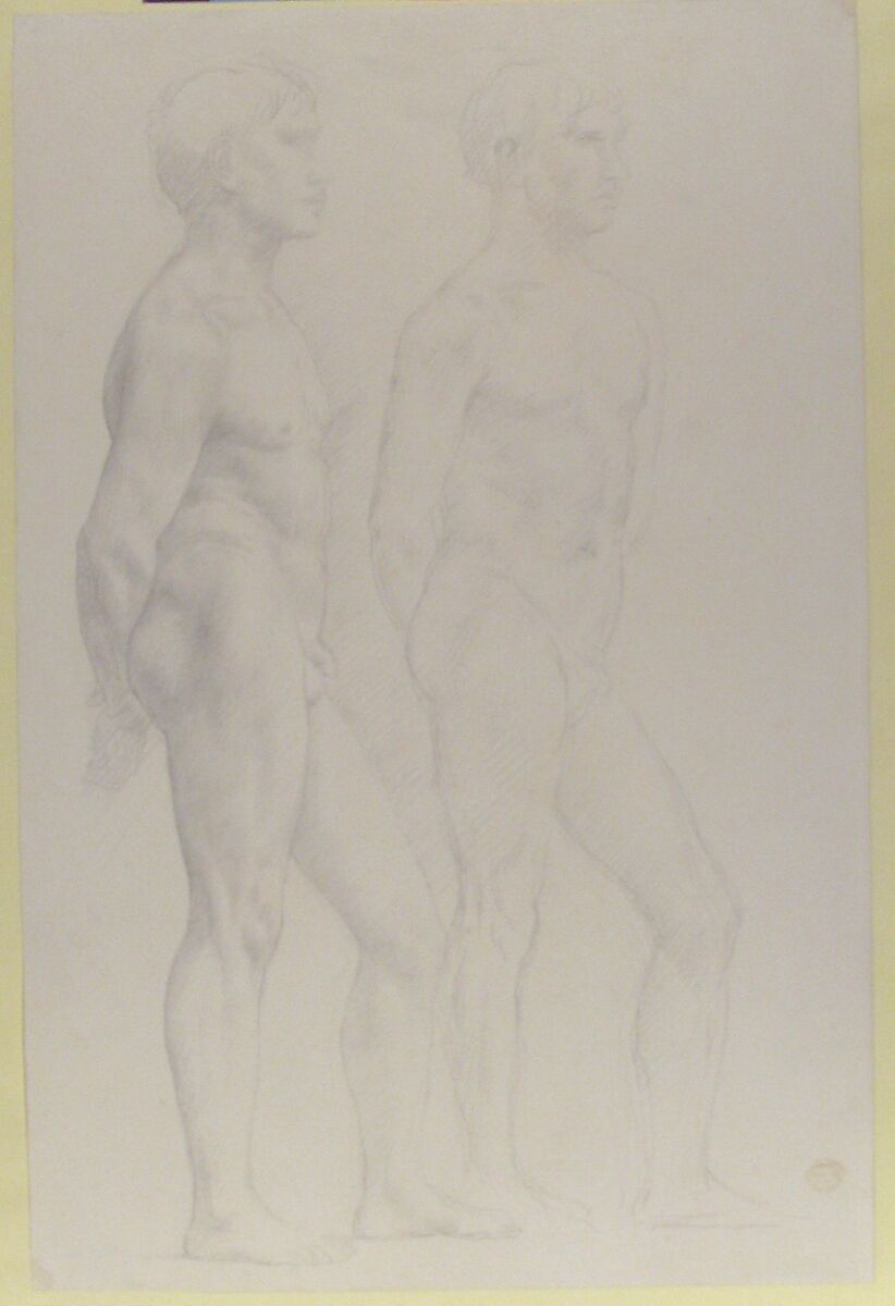 Study of Two Figures, Alphonse Legros (French, Dijon 1837–1911 Watford, Hertfordshire), Graphite