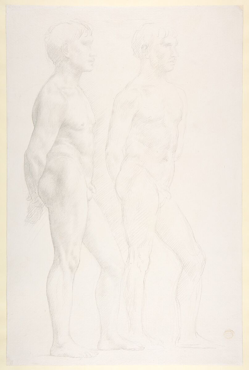 Study of Two Figures, Alphonse Legros (French, Dijon 1837–1911 Watford, Hertfordshire), Graphite 