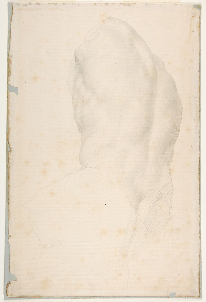 Torso of the Belvedere, Alphonse Legros (French, Dijon 1837–1911 Watford, Hertfordshire), Metalpoint 