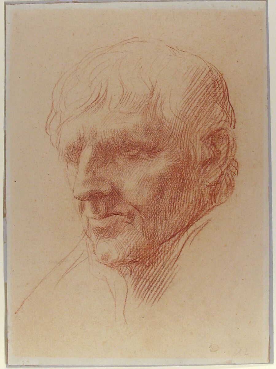 Head of a Man, Alphonse Legros (French, Dijon 1837–1911 Watford, Hertfordshire), Red chalk