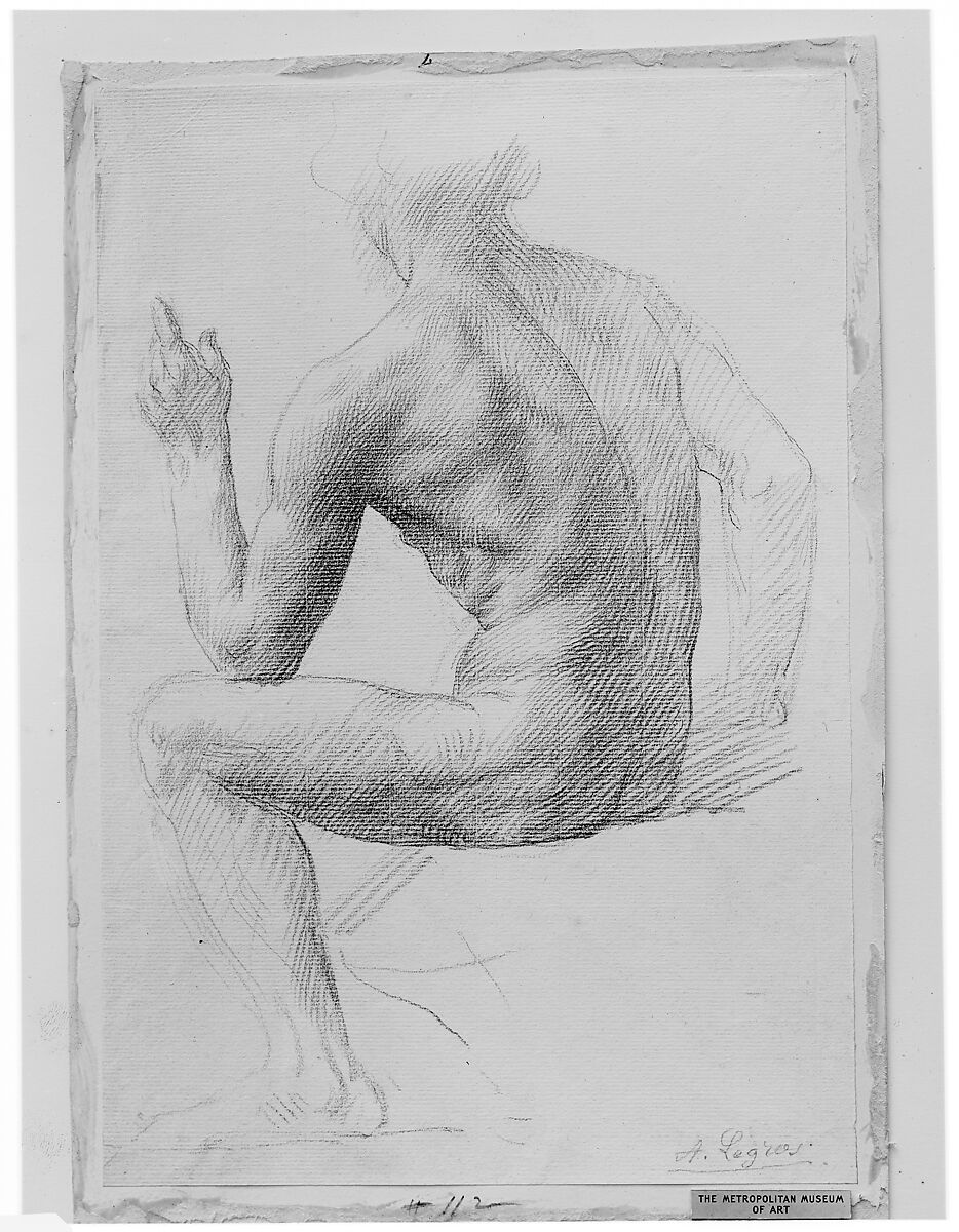 Study of a Figure, Alphonse Legros (French, Dijon 1837–1911 Watford, Hertfordshire), Red chalk