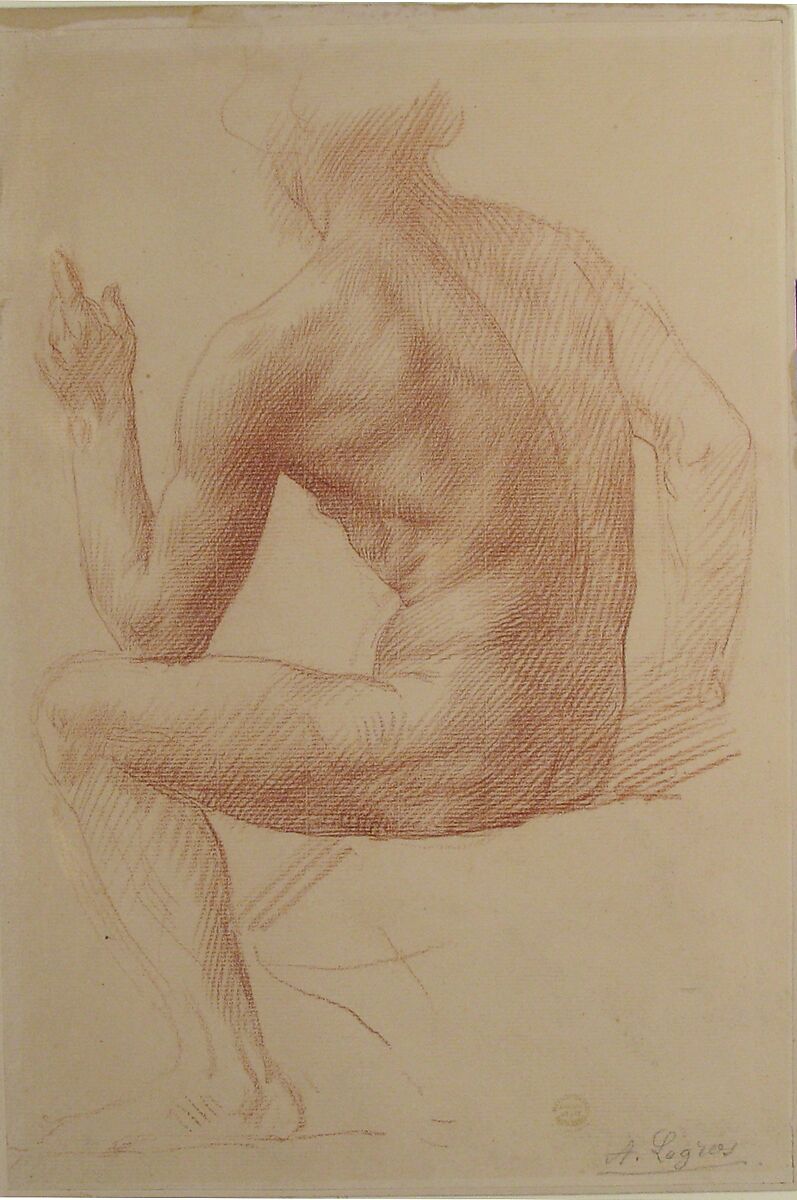 Study of a Figure, Alphonse Legros (French, Dijon 1837–1911 Watford, Hertfordshire), Red chalk