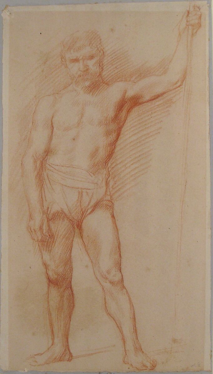 Study of a Figure, Alphonse Legros (French, Dijon 1837–1911 Watford, Hertfordshire), Red chalk