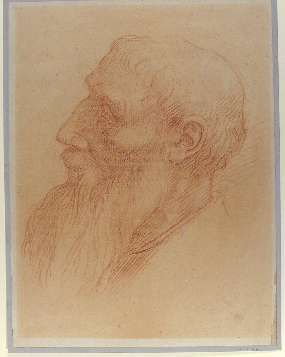 Head of a Man, Alphonse Legros (French, Dijon 1837–1911 Watford, Hertfordshire), Red chalk