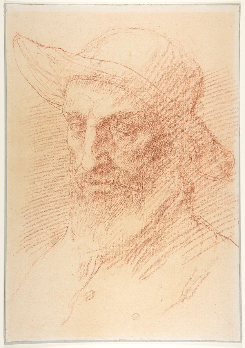 Head of a Gamekeeper, Alphonse Legros (French, Dijon 1837–1911 Watford, Hertfordshire), Red chalk 