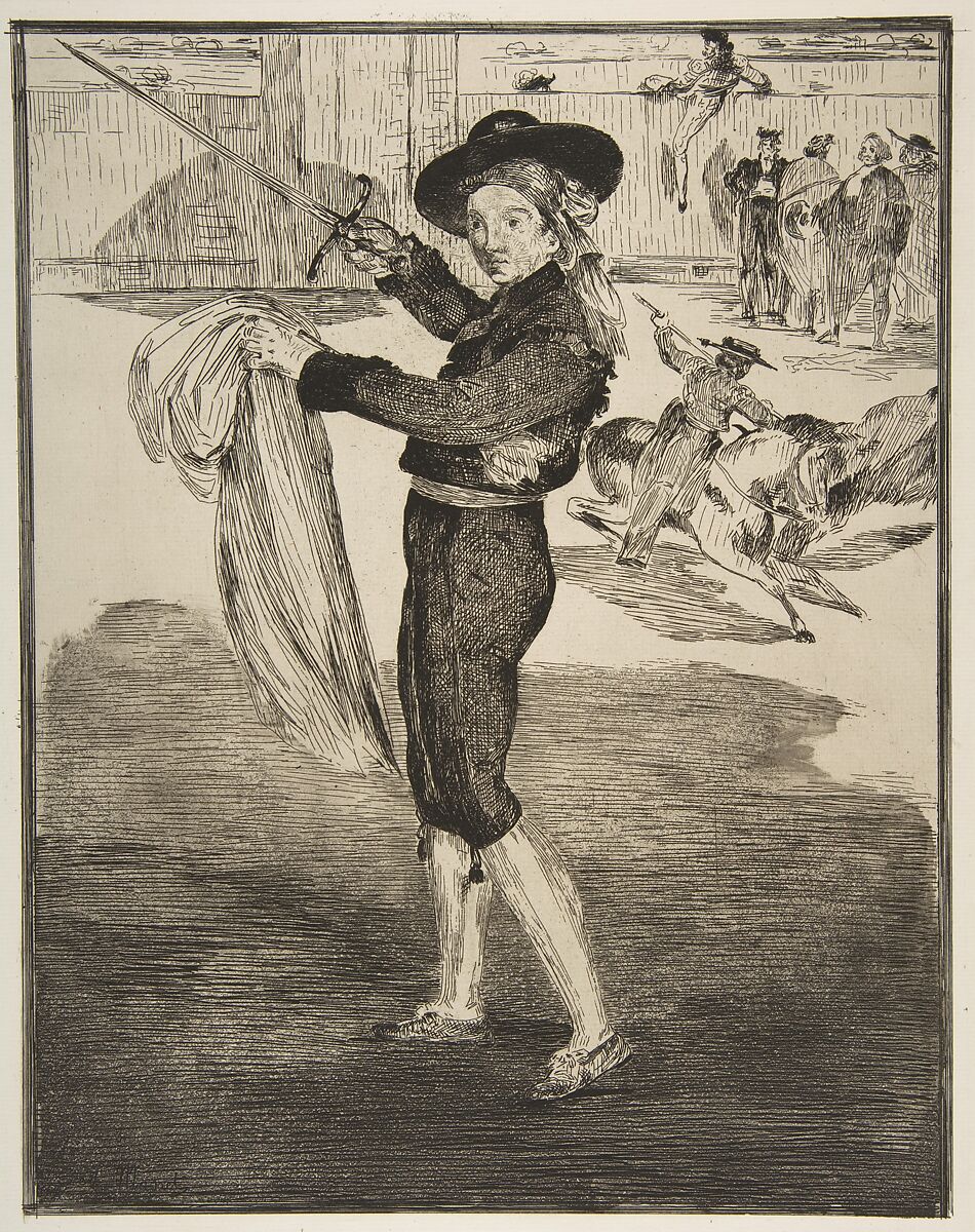 Mlle. Victorine in the Costume of an "Espada", Edouard Manet  French, Etching, aquatint, and bitten tone on laid paper (watermarked Hudelist); final state of three, from the 1862 Cadart edition