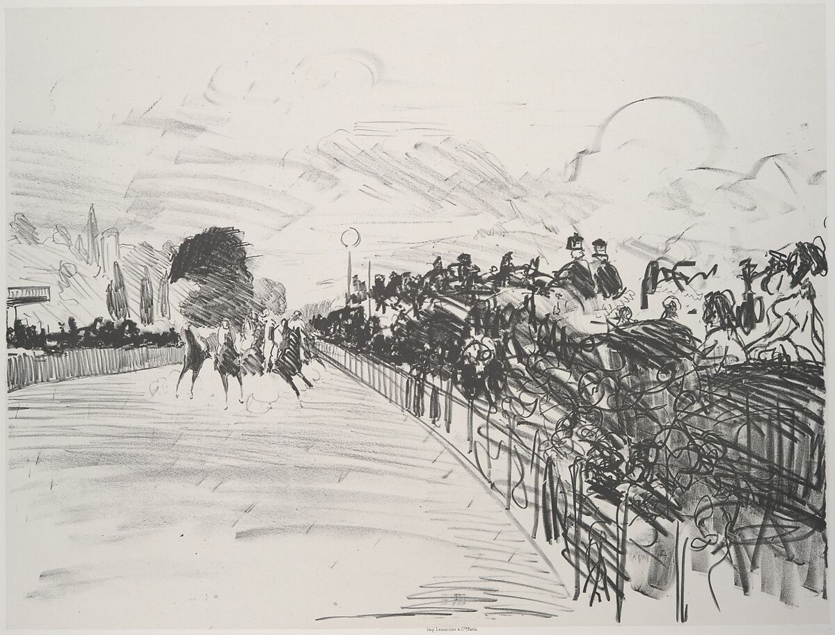 The Races, Edouard Manet  French, Lithograph on chine collé; third state of three