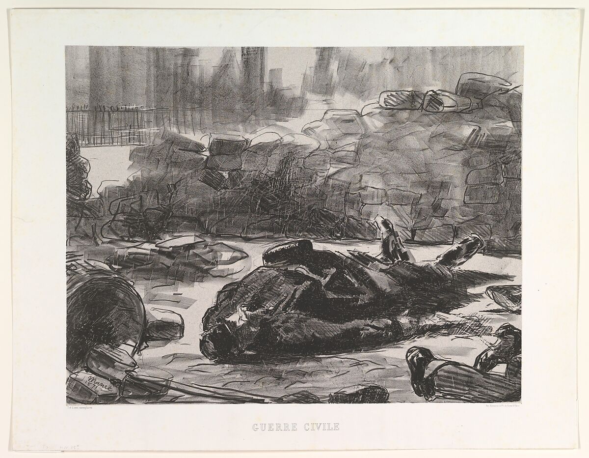 Civil War, Edouard Manet  French, Lithograph on chine collé; second state of two