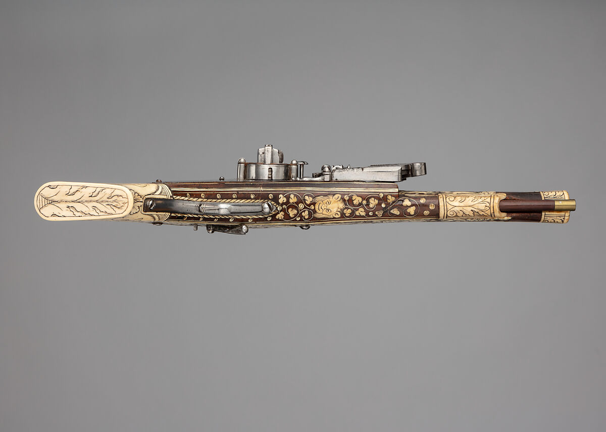 Pair of Wheellock Pistols, Steel, wood, ivory, German, Nuremberg