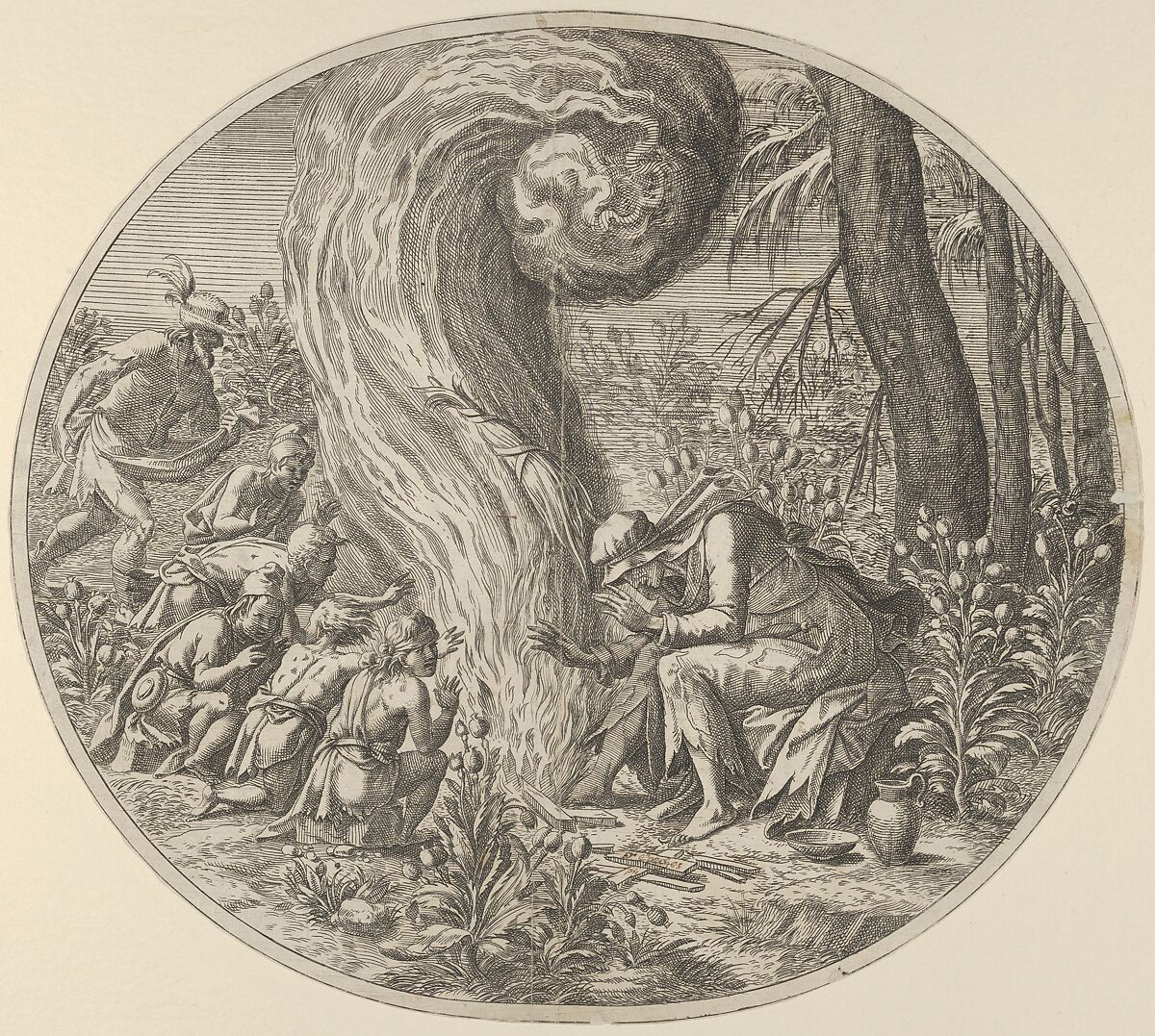 Sloth, from the "Seven Deadly Sins", Léon Davent (French, active 1540–56), Etching 