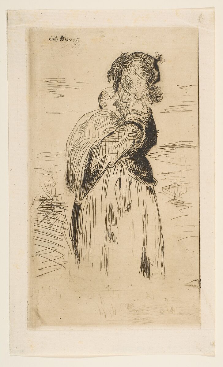 The Little Girl, Edouard Manet (French, Paris 1832–1883 Paris), Etching and drypoint on laid paper, state one of two