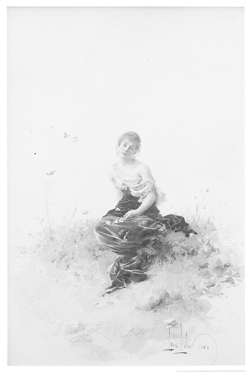 Female Figure, Alexandre-Louis Leloir (French, Paris 1843–1884 Paris), Watercolor