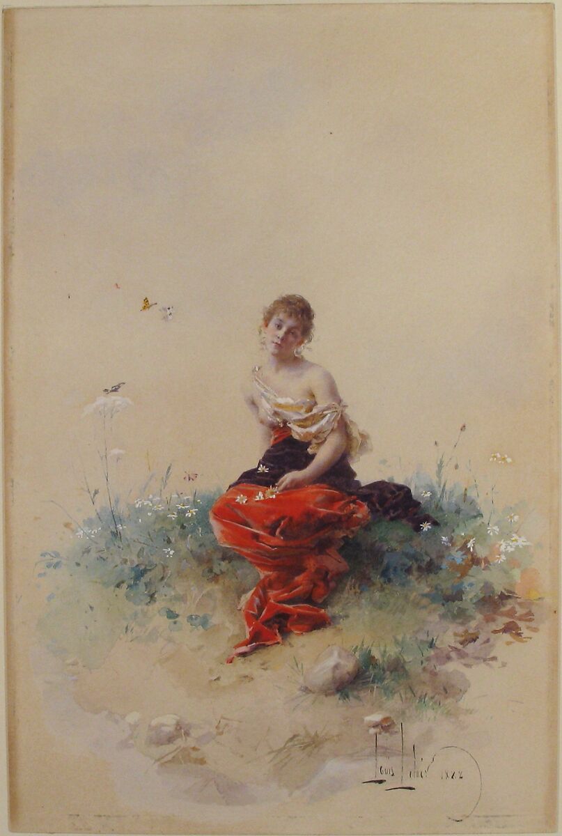 Female Figure, Alexandre-Louis Leloir (French, Paris 1843–1884 Paris), Watercolor