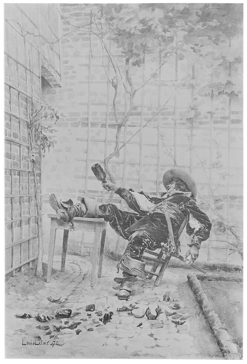 In His Cups, Alexandre-Louis Leloir (French, Paris 1843–1884 Paris), Watercolor