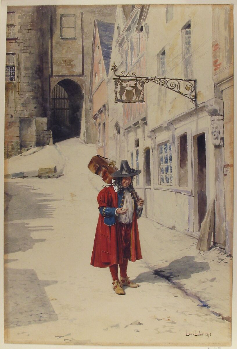 Wandering Minstrel; Old Nuremberg, Alexandre-Louis Leloir (French, Paris 1843–1884 Paris), Watercolor
