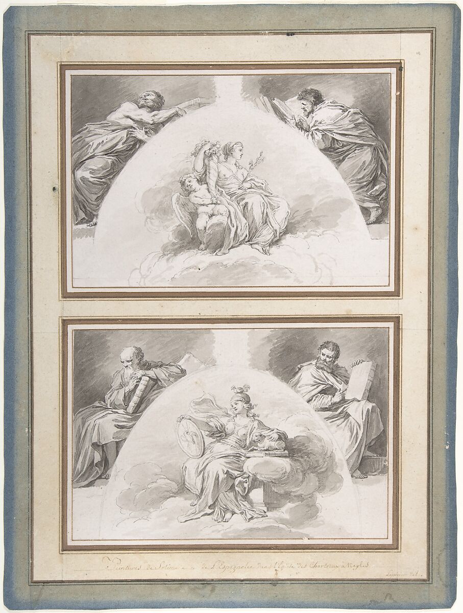 Copies after Jusepe de Ribera, Nicolas Bernard Lépicié (French, Paris 1735–1784 Paris), Pen and black ink, gray wash, over graphite; framing lines in pen and brown ink 