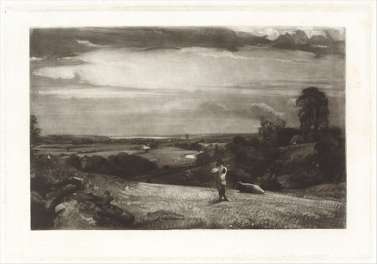 Summer Morning, David Lucas (British, Geddington Chase, Northamptonshire 1802–1881 London), Mezzotint; between states a and b, proof before letters