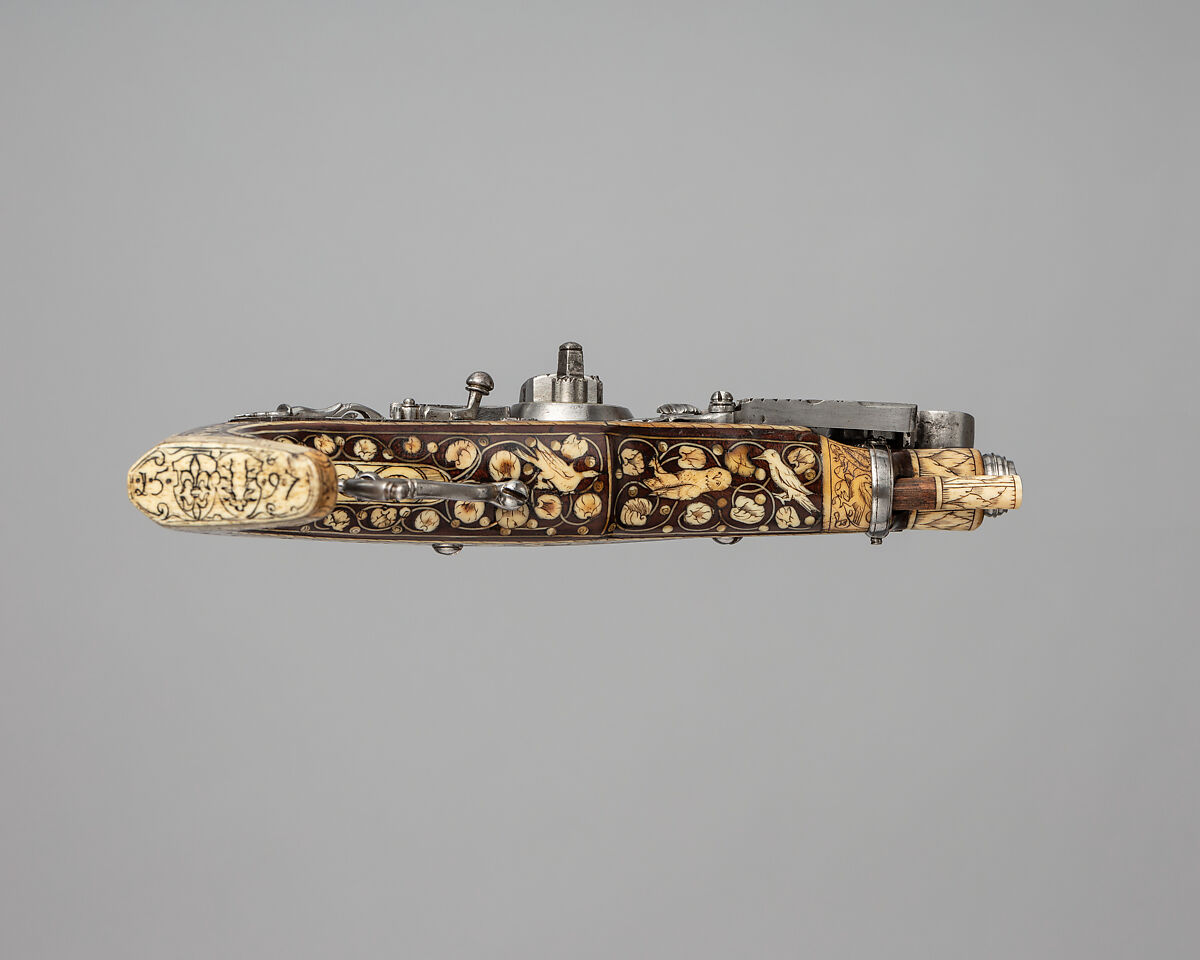 Wheellock Pistol, Steel, wood, ivory, Swiss