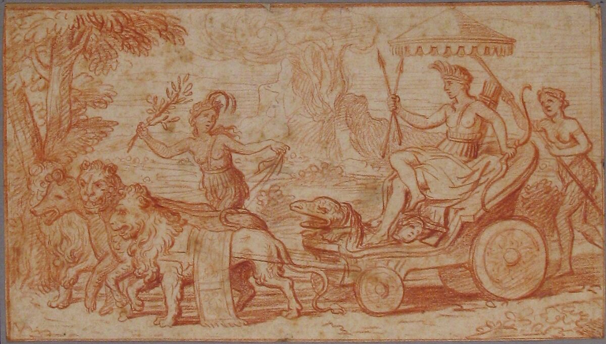 Allegory of America, Louis Licherie de Beurie (French, Houdan 1629–1687 Paris), Red chalk