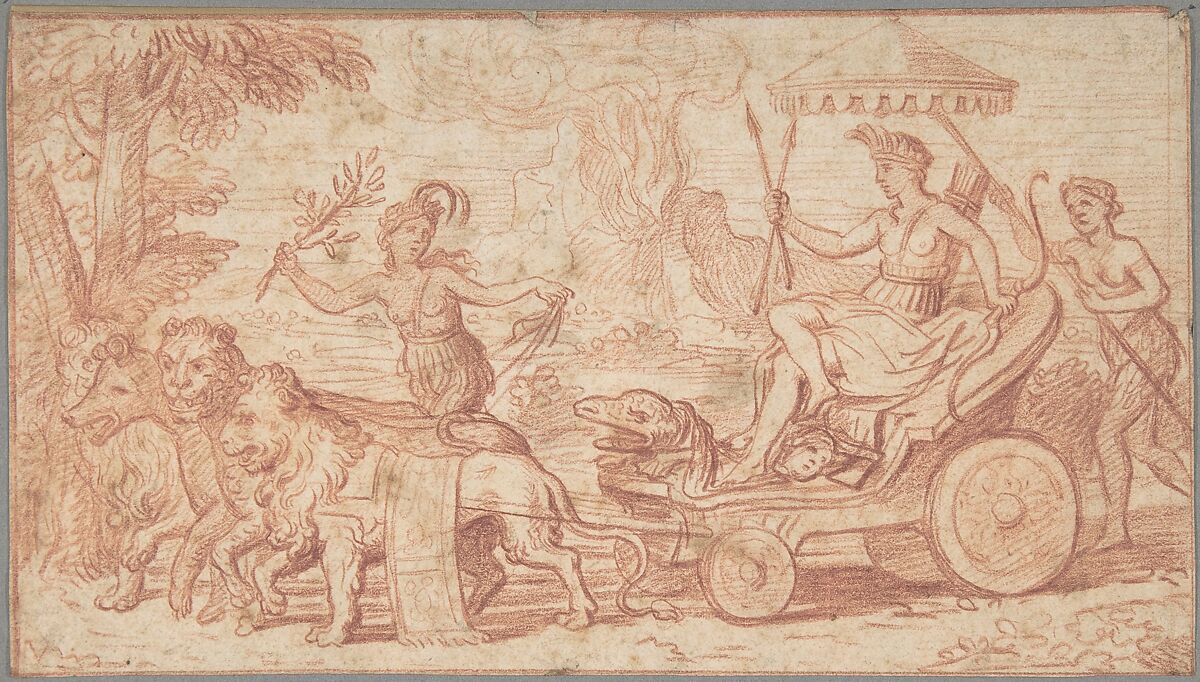 Allegory of America, Louis Licherie de Beurie (French, Houdan 1629–1687 Paris), Red chalk 