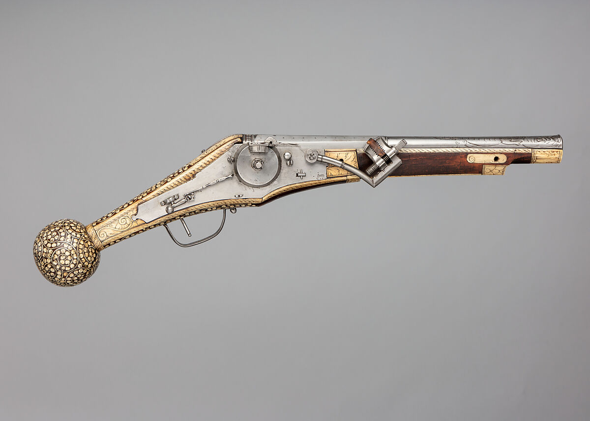 Wheellock Pistol, Steel, wood, ivory, German, Saxony 