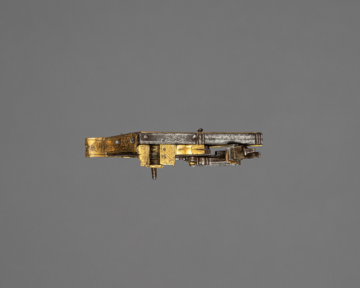 Model of Wheellock Pistol, Iron, gold, German
