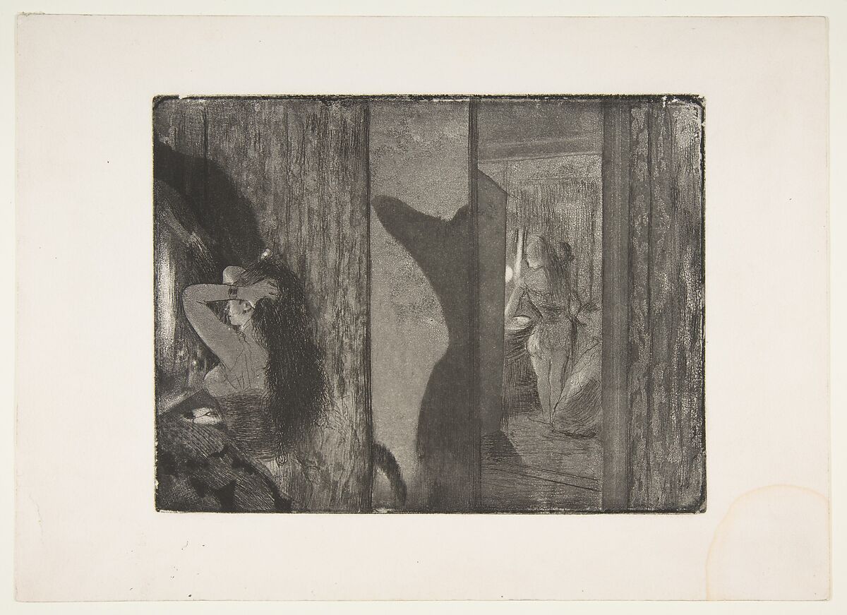 Actresses in Their Dressing Rooms, Edgar Degas (French, Paris 1834–1917 Paris), Etching and aquatint; fourth state of five