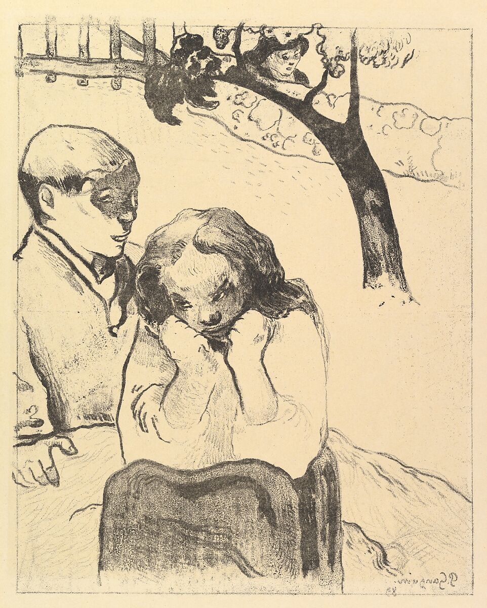 Human Misery, from the Volpini Suite: Dessins lithographiques, Paul Gauguin (French, Paris 1848–1903 Atuona, Hiva Oa, Marquesas Islands), zincograph, on simili-Japan paper; second edition 