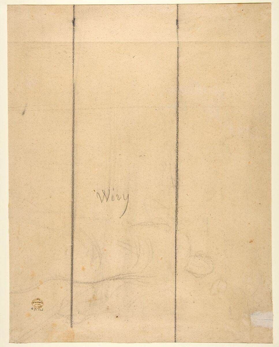 Woodcutter Trimming Faggots, Jean-François Millet (French, Gruchy 1814–1875 Barbizon), Conté crayon with stumping on beige laid paper