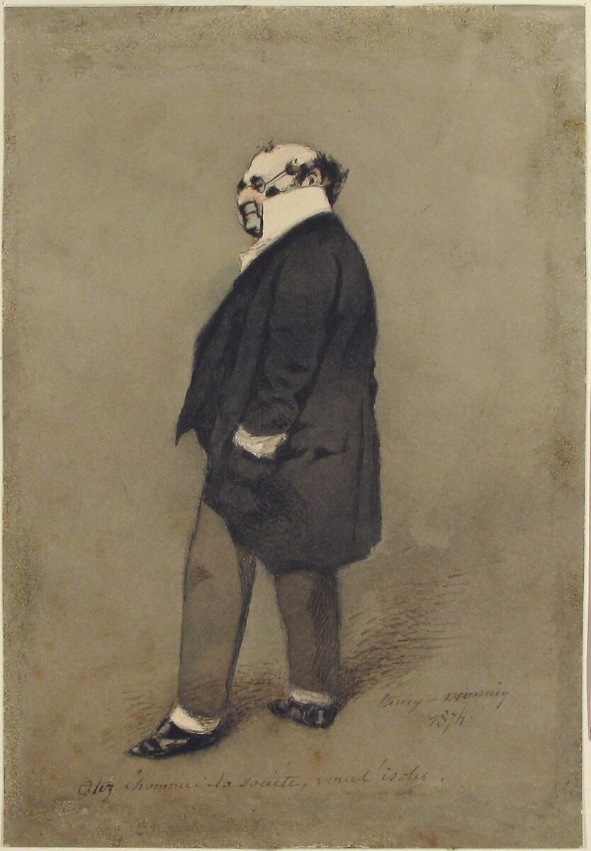 The Society Man (Monsieur Joseph Prudhomme), Henry-Bonaventure Monnier (French, Paris 1799–1877 Paris), Pen and brown and black ink with watercolor and touches of white