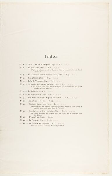 MANET. Trente Eaux-Fortes Originales. Paris: A. Strölin, 1905, Edouard Manet (French, Paris 1832–1883 Paris), Letterpress printed in black and orange ink; heliogravure portrait of Manet printed in brown ink